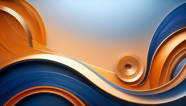 amber glow and nautical navy an background for powerpoint with a swirl of circles wavy lines and organic shapes multicoloured minimal styles copy space