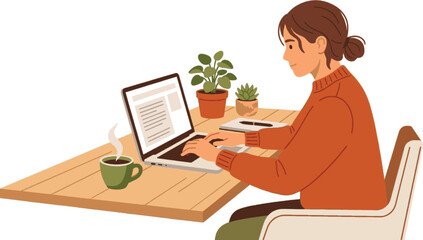 woman working on laptop