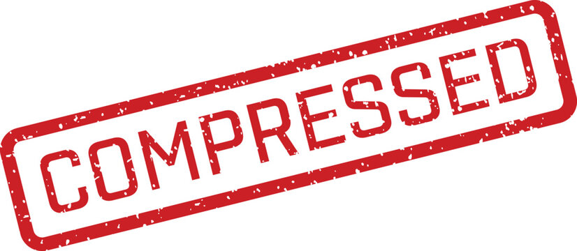 Red 'compressed' stamp illustration on white background