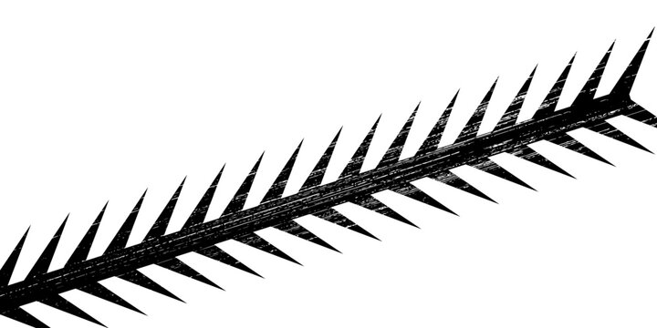 Abstract black grunge spiked spine vector illustration