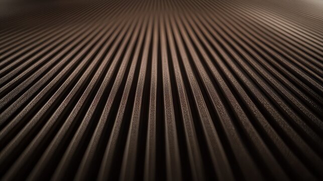 Abstract brown corrugated metal structure creating a textured architectural background