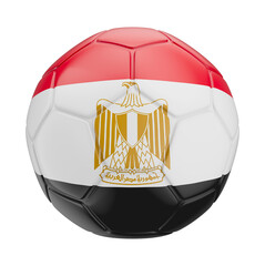 Fototapeta premium 3D Asset - Egypt Flag Soccer Ball with Isolated Background