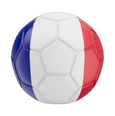 Obraz premium 3D Asset - France Flag Soccer Ball with Isolated Background