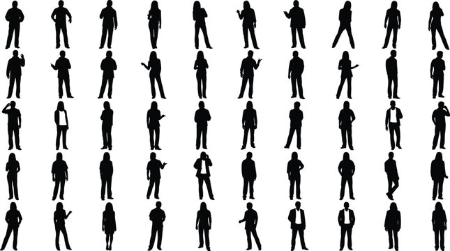 Here is the professional metadata for your extensive collection of standing silhouettes, optimized for search visibility and commercial appeal.