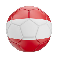 Obraz premium 3D Asset - Austria Flag Soccer Ball with Isolated Background