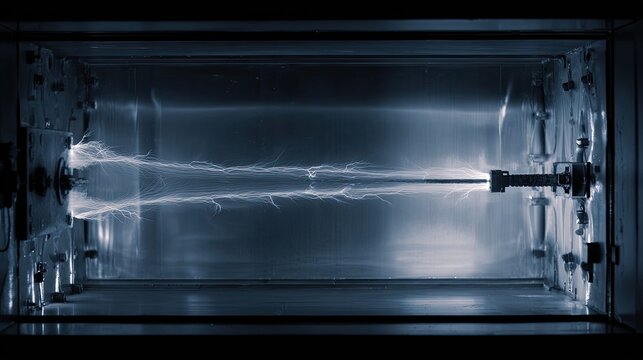 Electric arc experiment generating high voltage in laboratory