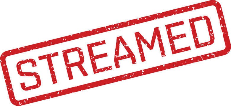 Red 'streamed' stamp a visual representation of digital content delivery