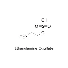 Fototapeta premium Ethanolamine O-sulfate skeletal structure. sulfate compound schematic illustration. Simple diagram, chemical formula.