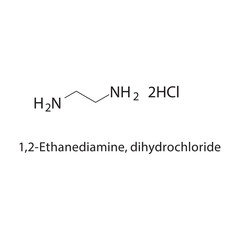 Fototapeta premium 1,2-Ethanediamine dihydrochloride skeletal structure. salt compound schematic illustration. Simple diagram, chemical formula.