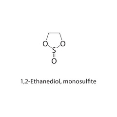 Fototapeta premium 1,2-Ethanediol monosulfite skeletal structure. sulfite compound schematic illustration. Simple diagram, chemical formula.