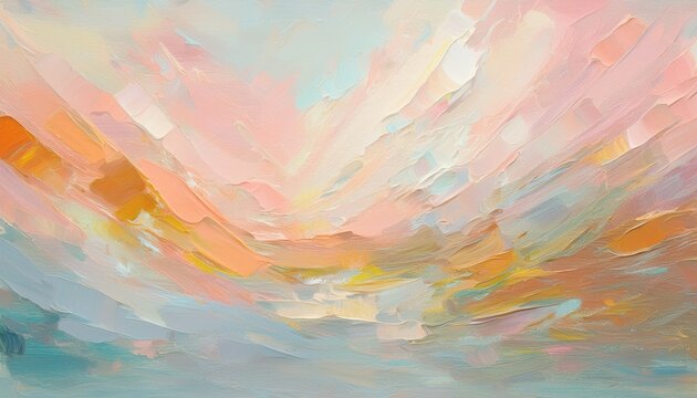 thick impasto oil paint texture with pastel landscape colors abstract background