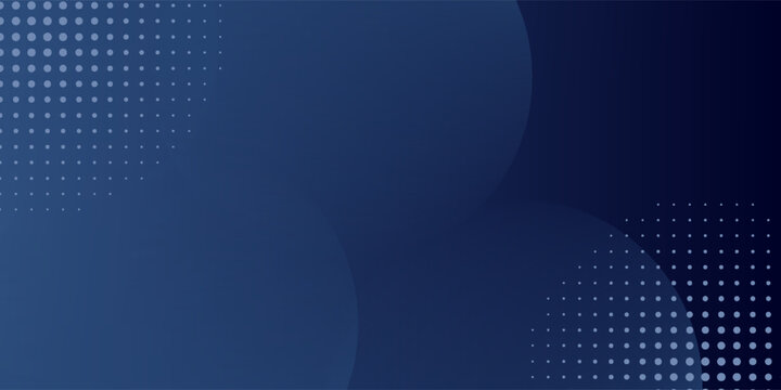 Dark blue background with a gradient and dotted texture. The background features overlapping circles and a blue color scheme. Geometric gradient background vector. Blue background.