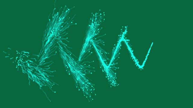 Glittering magic particle line and particle sparkle FX animation on green background, luxury light sparks and particles flare, cinematic comet trace light tail for awards and gala night visuals 4K