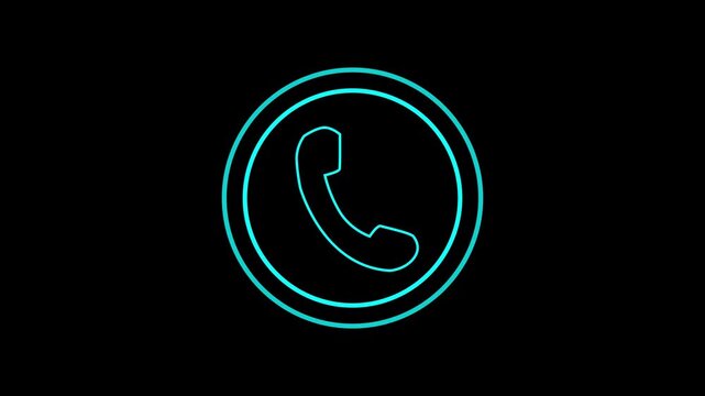 Phone Incoming Call Animation Ringing Icon Alpha Channel UI Loop 4K