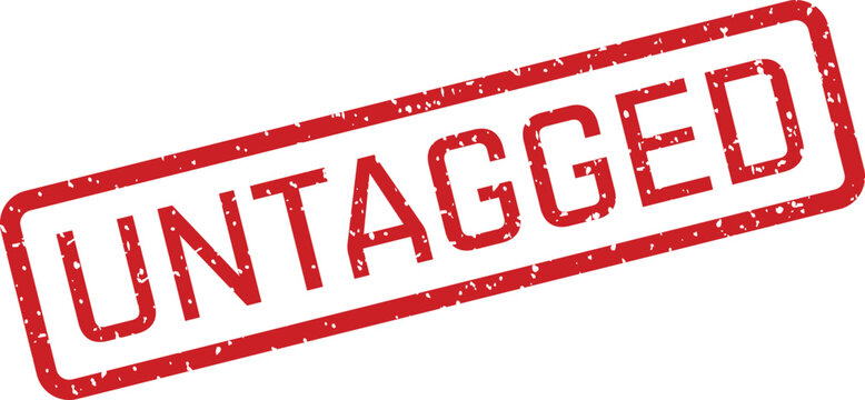 Red 'untagged' stamp illustration on white background