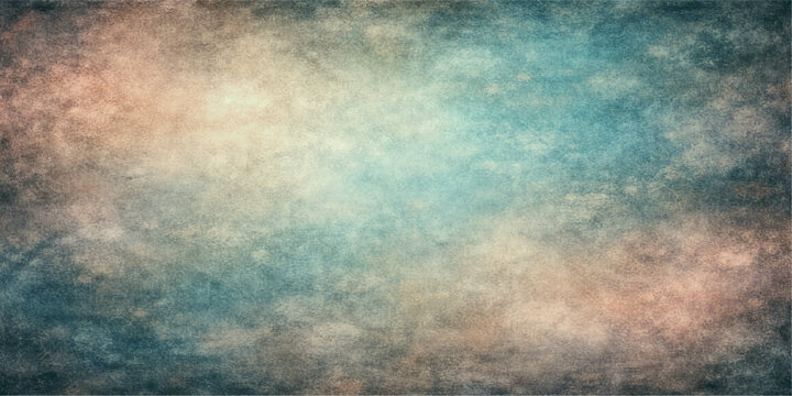 Abstract watercolor grunge sky with blue clouds smoke light and dark stormy atmosphere