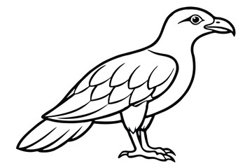 Obraz premium buzzard bird silhouette line art vector illustration with a white background