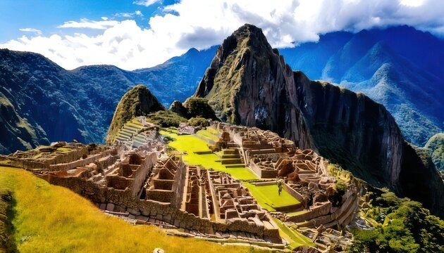 Majestic Machu Picchu - An Ancient Inca Citadel in the Andes.