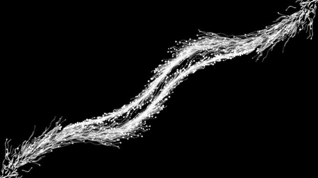 Glittering magic shimmer particles with glowing light sparks and particles flare on black background, sparkling shining comet trace for cinematic transitions and digital compositing 4K alpha loop
