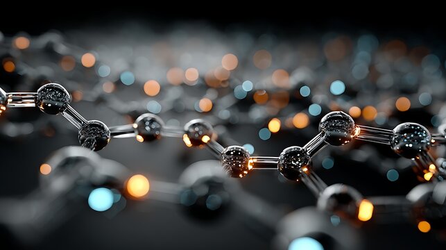 Complex metal lattice and data nodes forming virtual digital network wallpapers