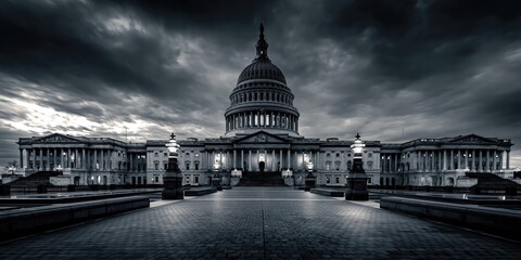 Fototapeta premium Capitol hill architecture for US congress - exterior of washington DC government building
