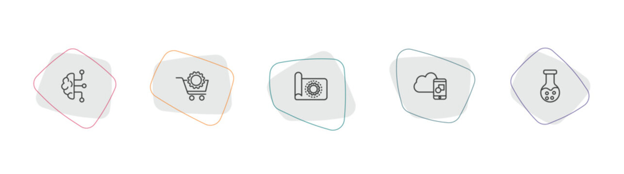 general outline icon set. linear vector for ui, web and mobile. thin line business intelligence, procurement, prototyping icons.