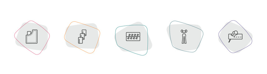 Fototapeta premium sew outline icon set. linear vector for ui, web and mobile. thin line jeans pocket, textile, seam icons.