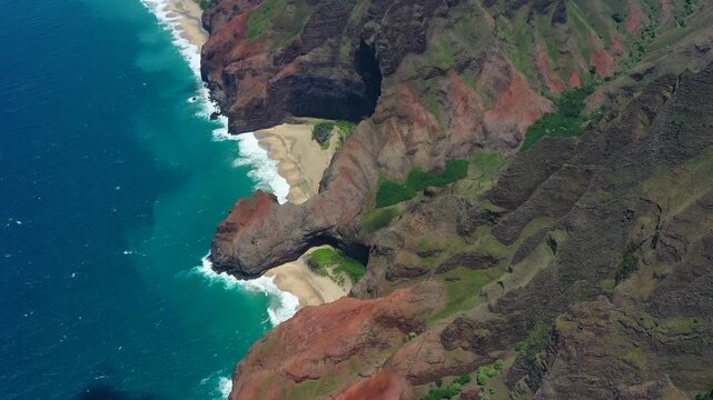 Epic Na Pali Coast hidden beach sea cave Kauai Hawaii