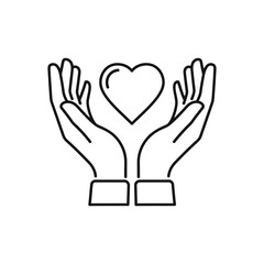Obraz premium Hands holding a heart symbol of care and love