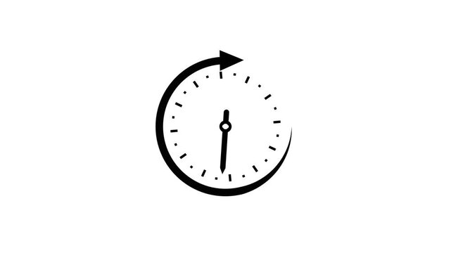 Timelapse of spinning clock animation in 12 Hour. Seamless motion animated footage.Analog clock spinning animation loop, alpha channel included.