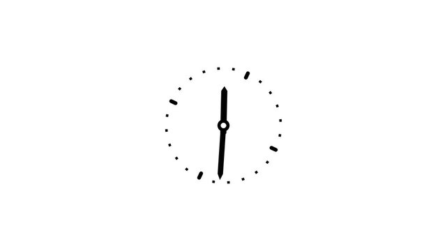 Timelapse of spinning clock animation in 12 Hour. Seamless motion animated footage.Analog clock spinning animation loop, alpha channel included.