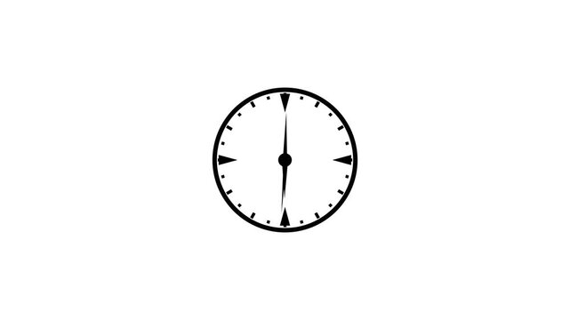 Timelapse of spinning clock animation in 12 Hour. Seamless motion animated footage.Analog clock spinning animation loop, alpha channel included.
