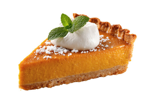 Pumpkin pie isolated on transparent or white background, png