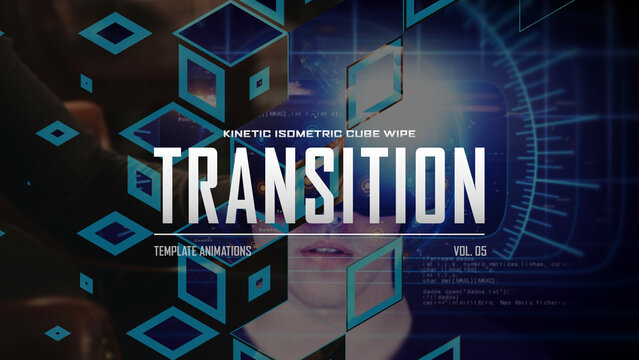 Kinetic Isometric Cube Wipe Transition / Horizontal / Part 05