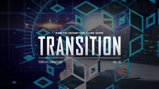 Kinetic Isometric Cube Wipe Transition / Horizontal / Part 06