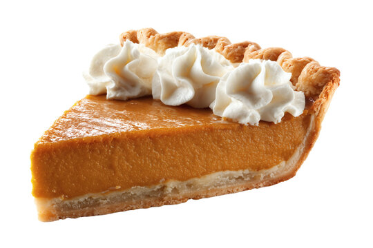 Pumpkin pie isolated on transparent or white background