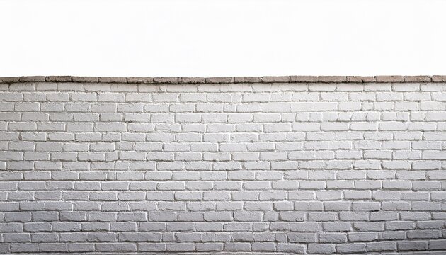 seamless of large whitewash brick wall texture isolated on white background copy space for text