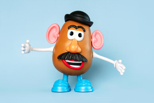 Mr Potato action figure character from the Toy Story movie Disney Pixar saga. Illustrative editorial