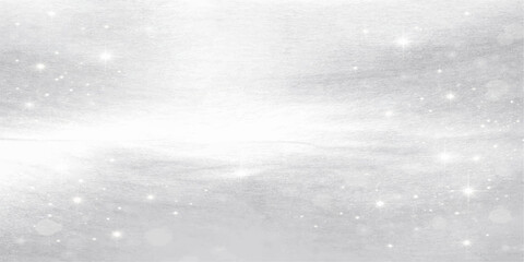 A bright abstract Christmas background featuring silver snowflakes and frozen crystal textures over a white and light blue winter sky surface © Pixel x