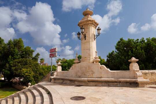 Puente Del Mar in Valencia old Bridge with tower, Valencia City, Spain