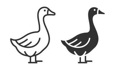 Fototapeta premium goose icon set vector illustration on transparent background