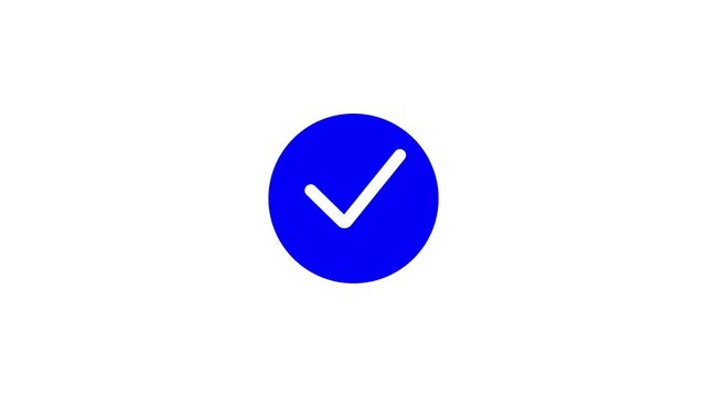 Blue Circle Checkmark Icon Animation for Verification and Success