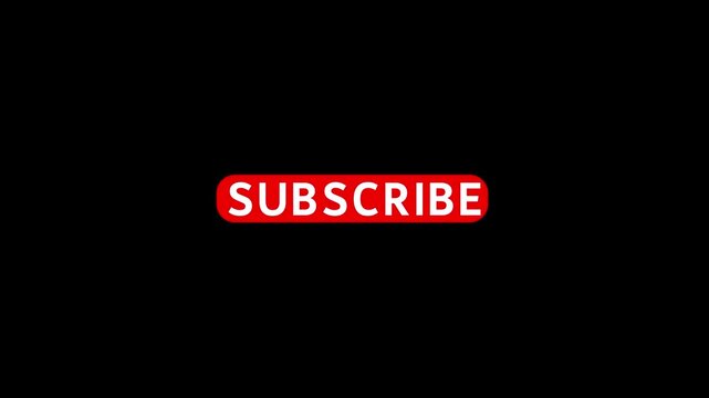 Minimalist Red Subscribe Button Animation on Black Background
