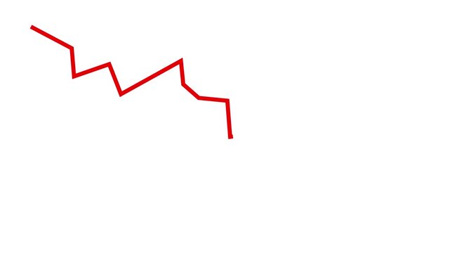 Red Business Stock Market Down Arrow Graph on White Background