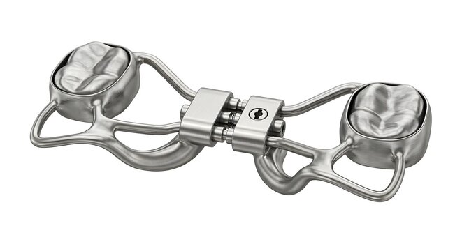 Highly Detailed 3D Render of an Orthodontic Palatal Expander Isolated on White Background