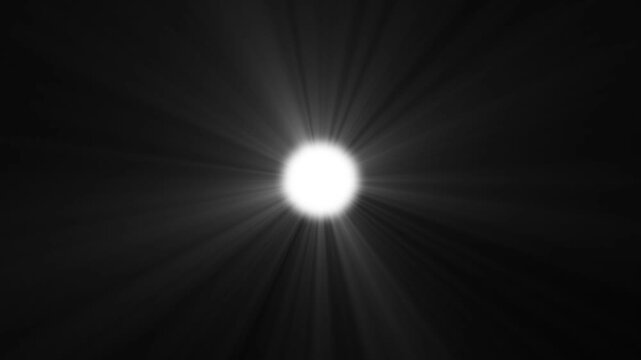Centered white light rays on black and background. Heaven light animation from center. Dynamic light rays footage.black background. 4k vido animation