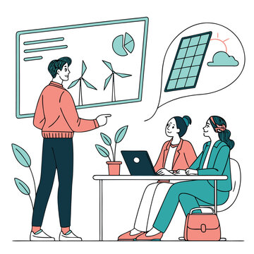 Isometric Business Presentation Meeting And Corporate Teamwork Illustration