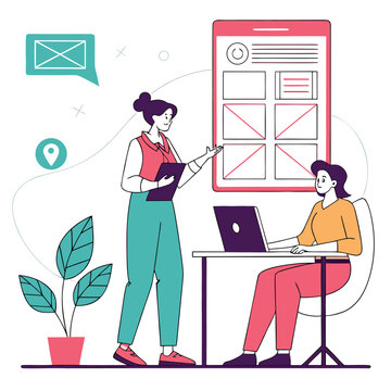 Isometric Software Prototype Design And Application Development Illustration