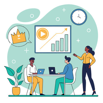 Isometric Business Success Achievement And Goal Target Illustration
