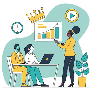 Isometric Business Strategy Planning And Corporate Management Illustration
